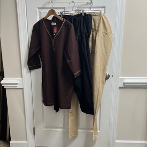 Indian Pakistani Outfit Fabindia Black and Tan Men's pants size L XL